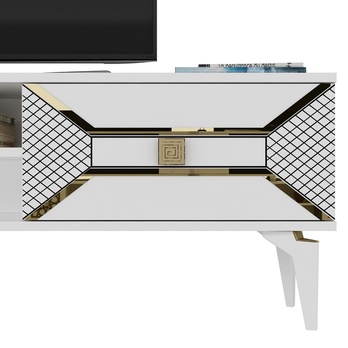 TV stolek YUMEDI bílá/zlatá 5