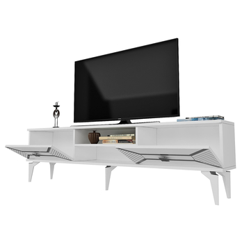 TV stolek YUMEDI bílá/stříbrná 2