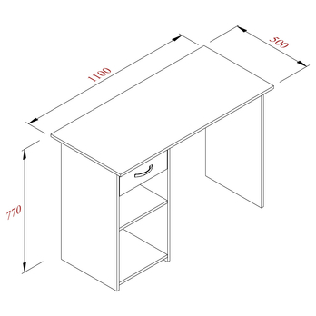 Psací stůl ZAFAR dub sonoma/bílá 4