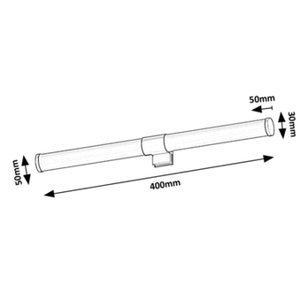Koupelnové nástěnné LED svítidlo ZAIN černá, šířka 40 cm 5