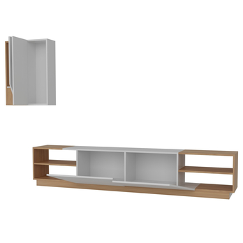 TV sestava ZEBA bílá/teak 2