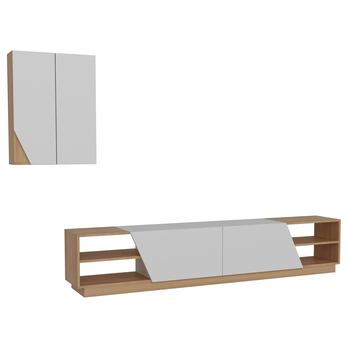 TV sestava ZEBA bílá/teak 4