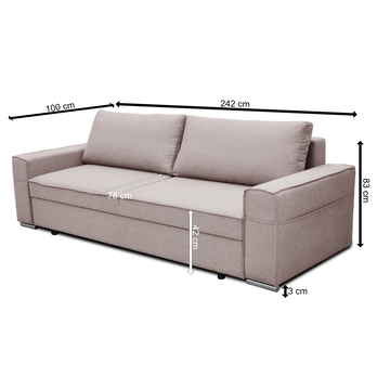 Pohovka ZELDA světle šedá 6