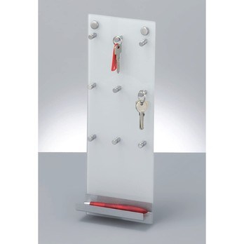 Věšák na klíče ZELLER sklo/nerez 1