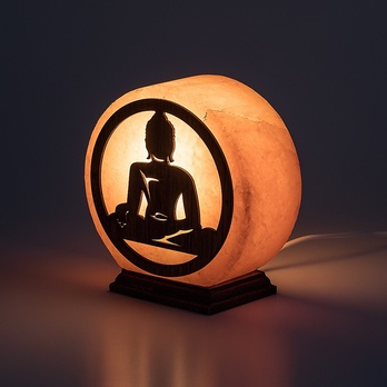 Solná lampa ZENOVA oranžová/přírodní 1