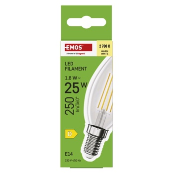 LED žárovka filament ZF3D02 E14, 1,8W, teplá bílá 3