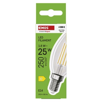 LED žárovka filament ZF3D03 E14, 1,8W, neutrální bílá 3