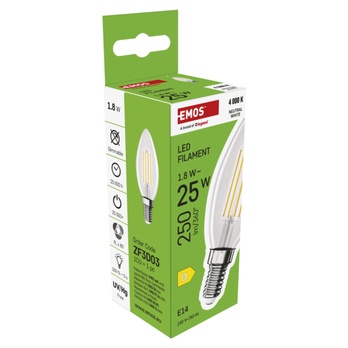 LED žárovka filament ZF3D03 E14, 1,8W, neutrální bílá 5