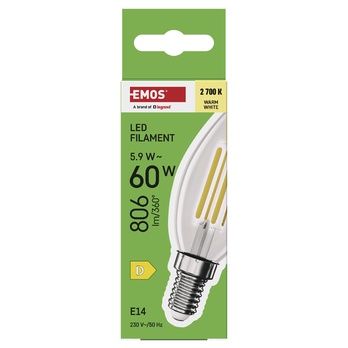 LED žárovka filament ZF3D42 E14, 5,9W, teplá bílá 4