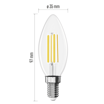 LED žárovka filament ZF3D42 E14, 5,9W, teplá bílá 9