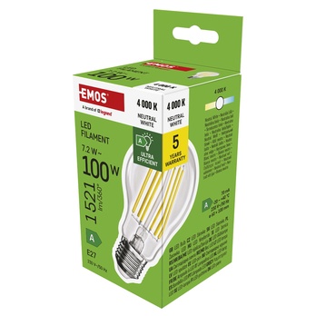 LED žárovka filament ZF5168 E27, 7,2W, neutrální bílá 1