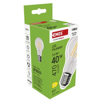 LED žárovka filament ZF5D23 E27, 3,4W, neutrální bílá 5