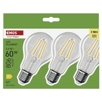 Set LED žárovek filament ZF5D42.3 E27, 5,9W, teplá bílá, 3 ks 4