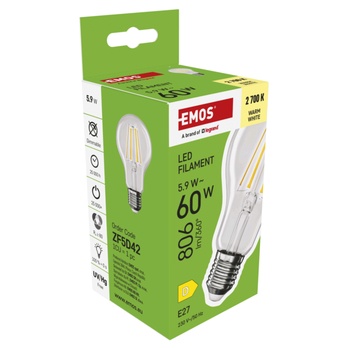 LED žárovka ZF5D42 E27, 5,9W, teplá bílá 5