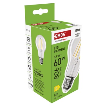 LED žárovka filament ZF5D43 E27, 5,9W, neutrální bílá 5
