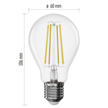 Stmívatelná LED žárovka filament ZF5D52D E27, 7,5W, teplá bílá 8