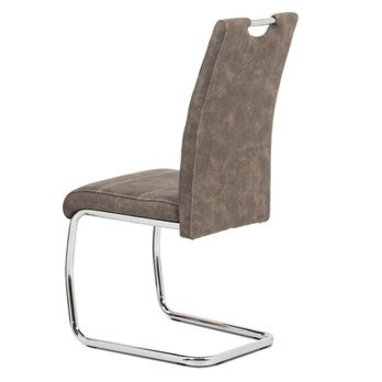 Jídelní židle  ZOEY hnědá/stříbrná 2