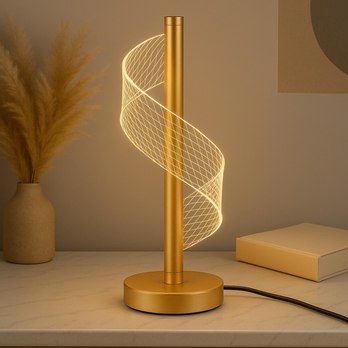 Stolní lampa ZOFRAEL zlatá/průhledná 1