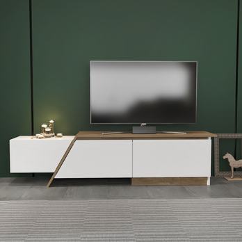 TV stolek ZONAS bílá/ořech 1