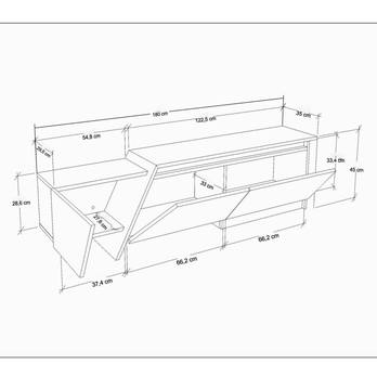 TV stolek ZONAS bílá/ořech 3