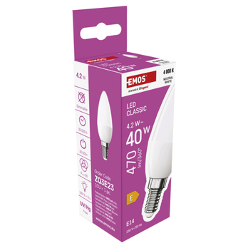 LED žárovka ZQ3E23 E14, 4,2W, neutrální bílá 5