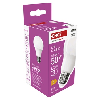 LED žárovka ZQ5E33 E27, 5,8W, neutrální bílá 5