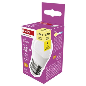 LED žárovka ZQ6E21 E27, 4,2W, teplá bílá 4