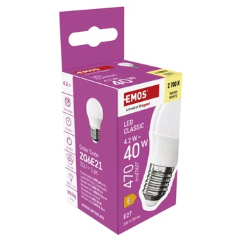 LED žárovka ZQ6E21 E27, 4,2W, teplá bílá 5