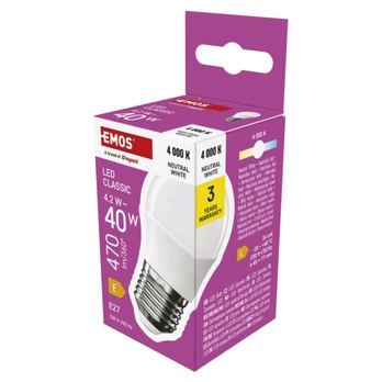 LED žárovka ZQ6E23 E27, 4,2W, neutrální bílá 4