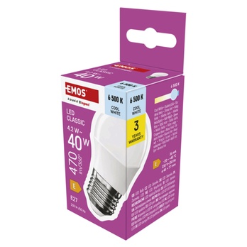 LED žárovka ZQ6E24 E27, 4,2W, studená bílá 4