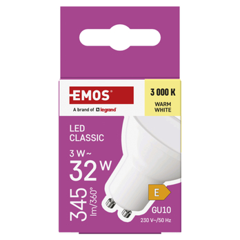 LED žárovka ZQ8E12 GU10, 3W, teplá bílá 3
