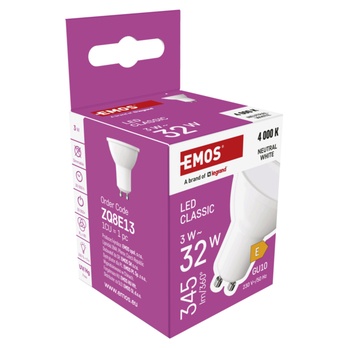 LED žárovka ZQ8E13 GU10, 3W, neutrální bílá 5