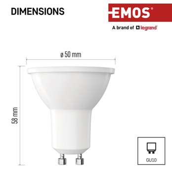 LED žárovka ZQ8E43 GU10, 7W, neutrální bílá 3