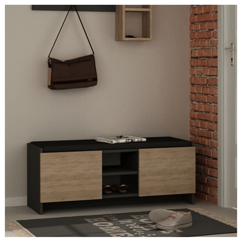 Botníková lavice  ZULLA dub sonoma/antracitová 1