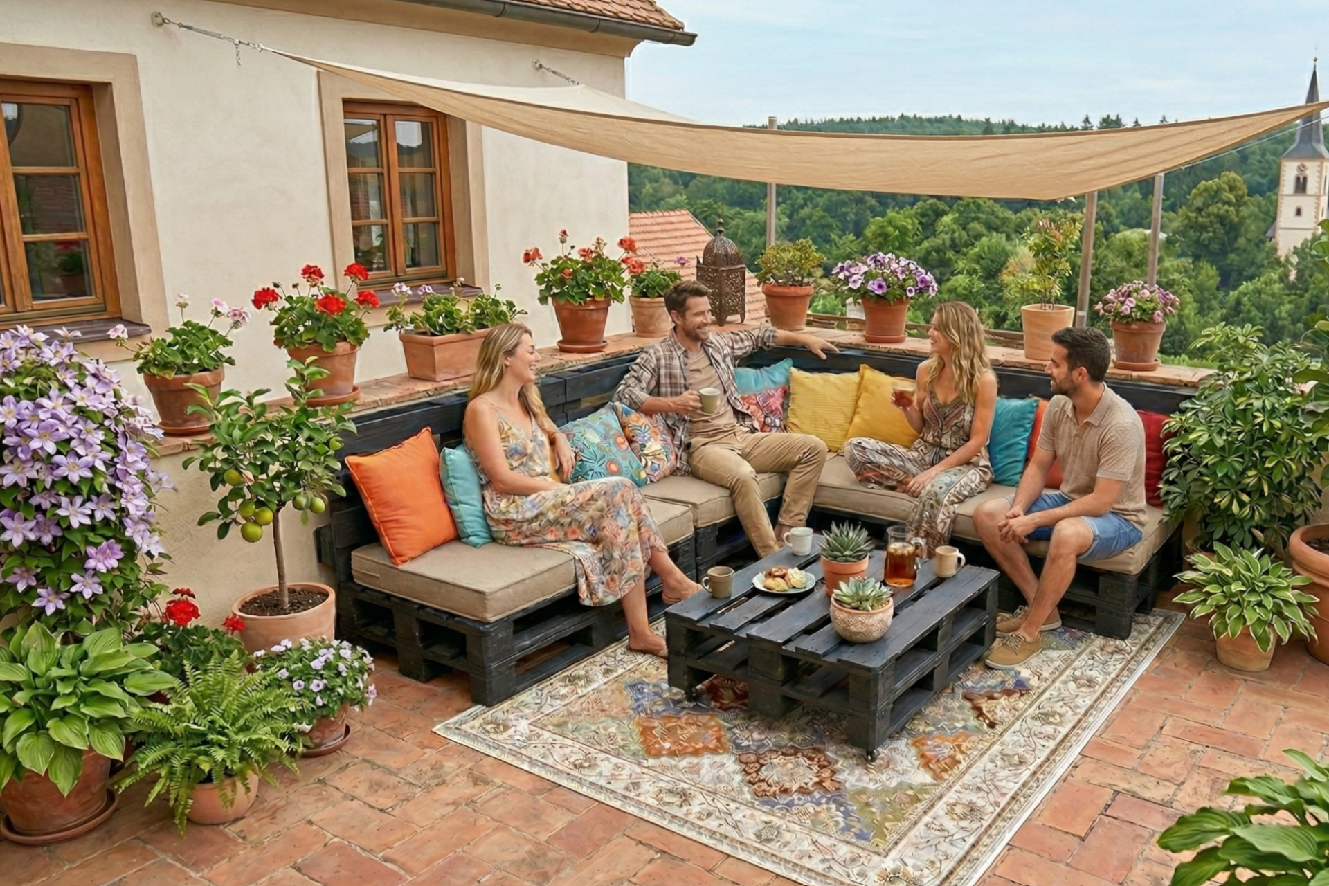 Záhradné sedenie z paliet