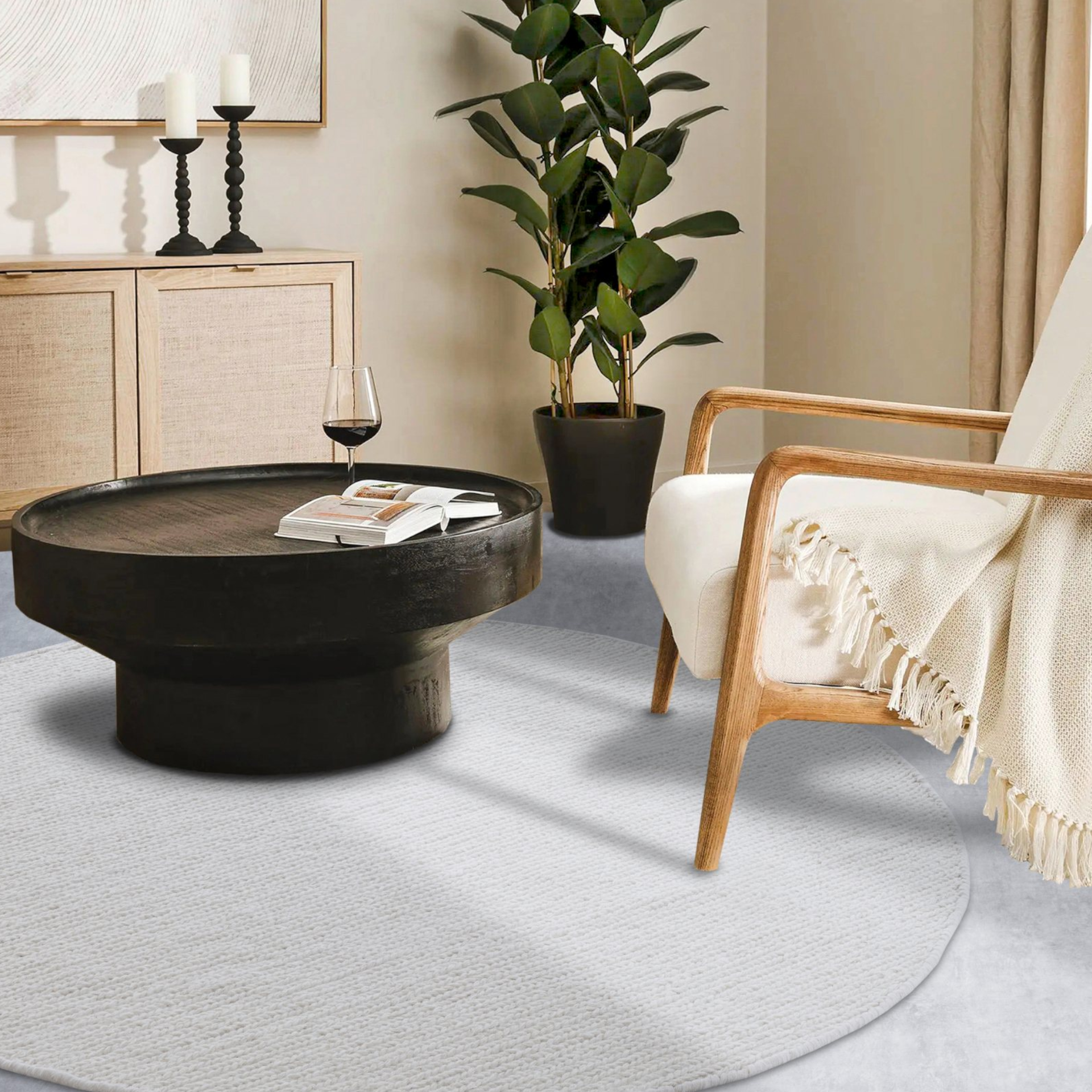 Biely okrúhly koberec Villeroy & Boch Kollektion