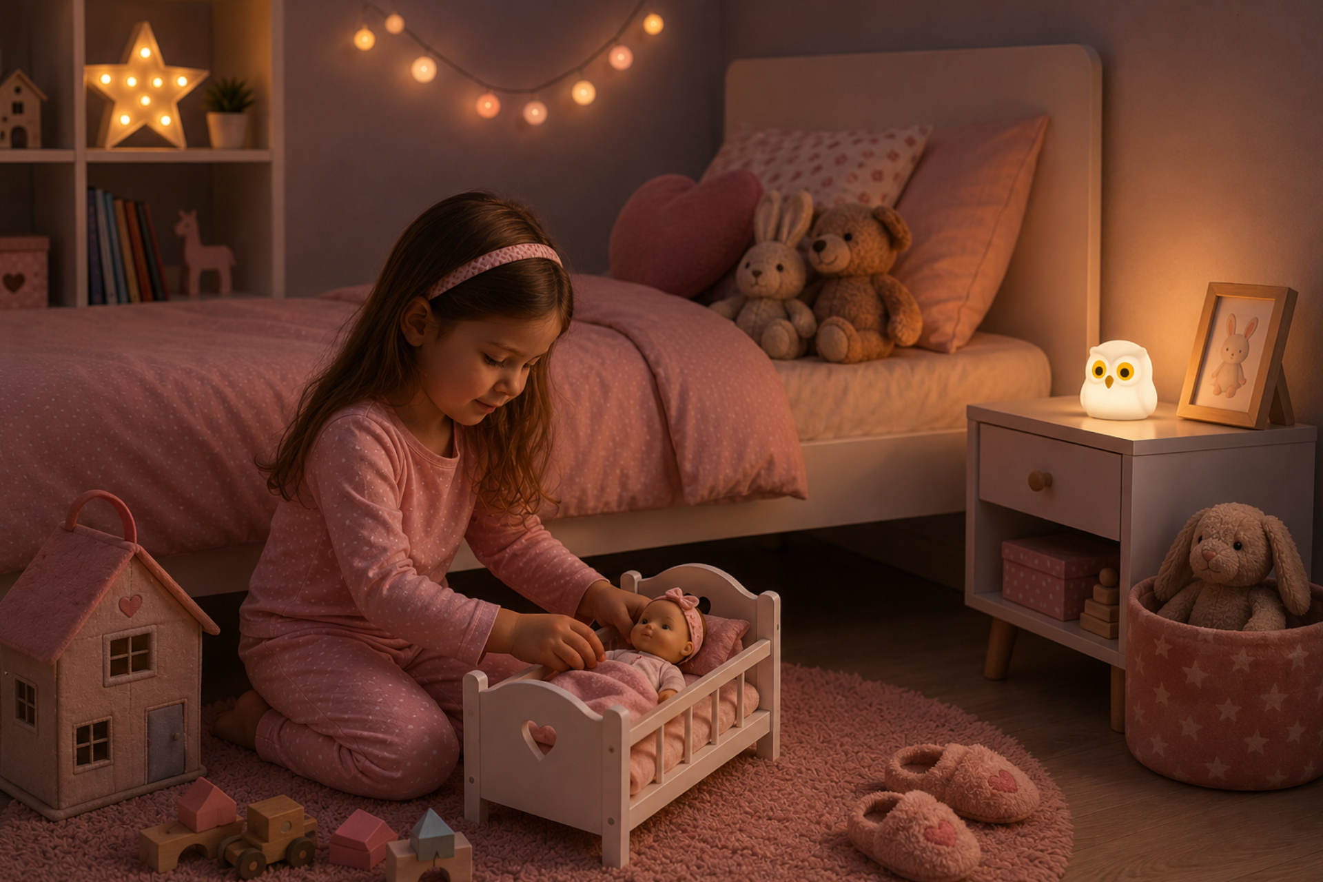 Dětská stolní LED RGB lampa Sova se stmívačem a časovačem vypnutí