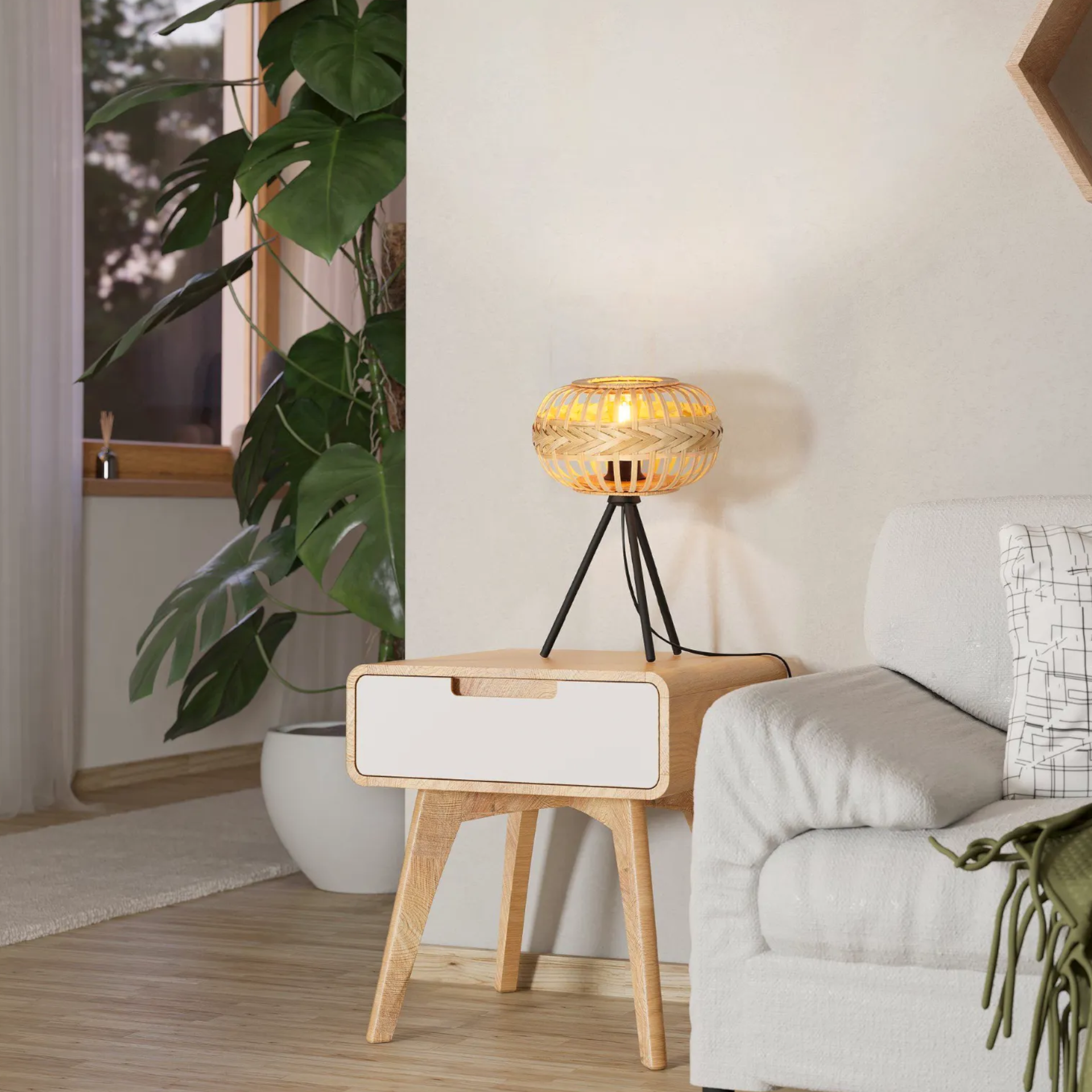 Stolná lampa Amsfield. Zdroj: SCONTO Stolná lampa vo vintage štýle