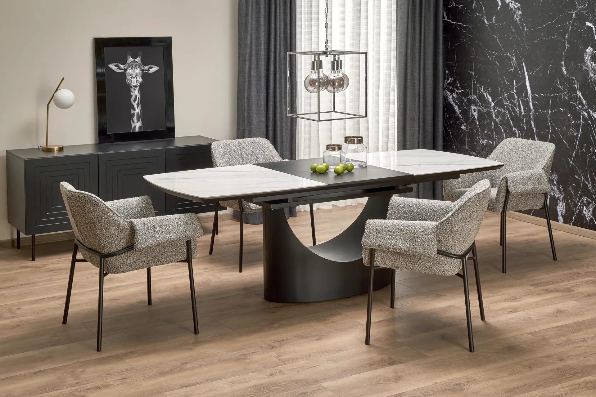 Rozkladací jedálenský stôl mramor