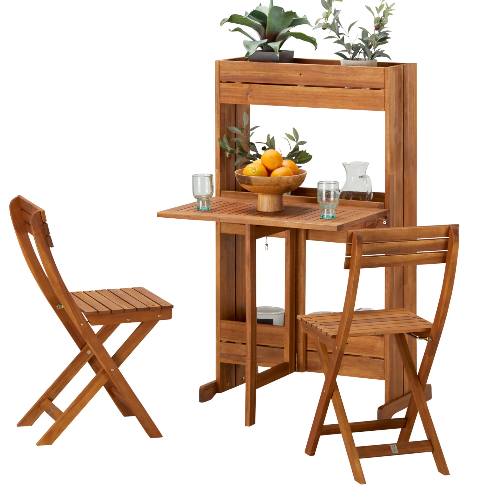 Balkonová sestava Prato s regálovým stolkem. Zdroj: SCONTO Balkonová sestava s regálovým stolkem