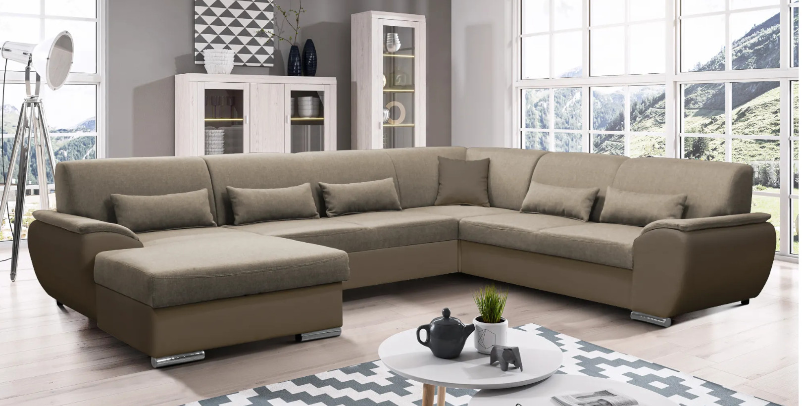 Látková sedacia súprava Royal U s vysokoodolným poťahom