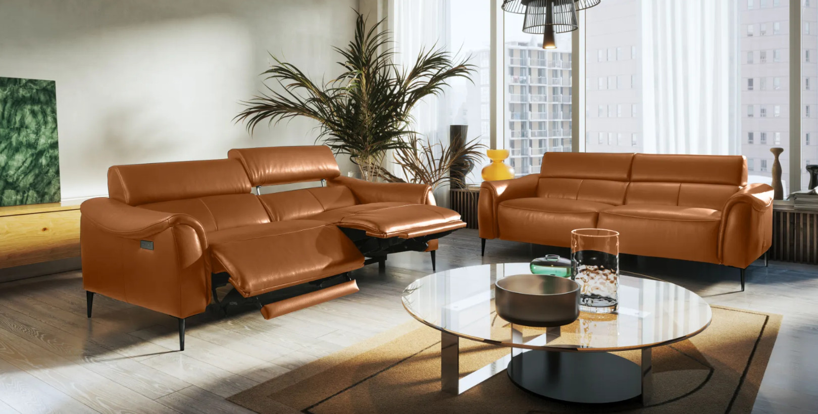 Kožená pohovka hnedá