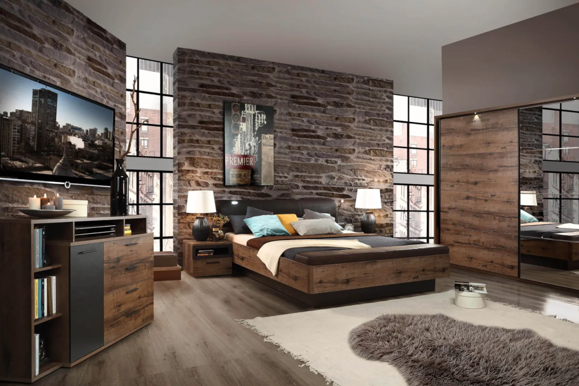 Nábytok do spálne dub