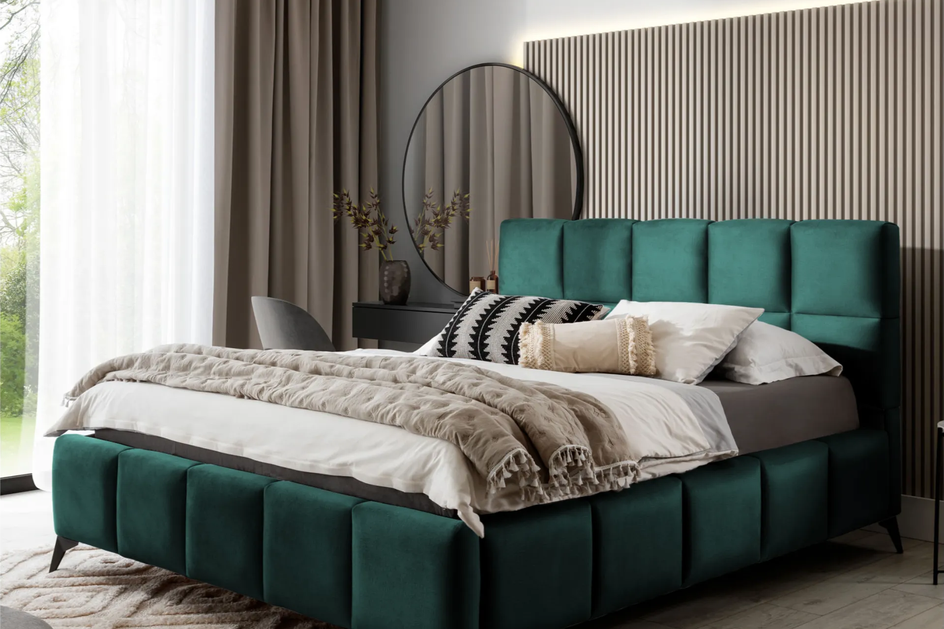 Manželská posteľ zelená