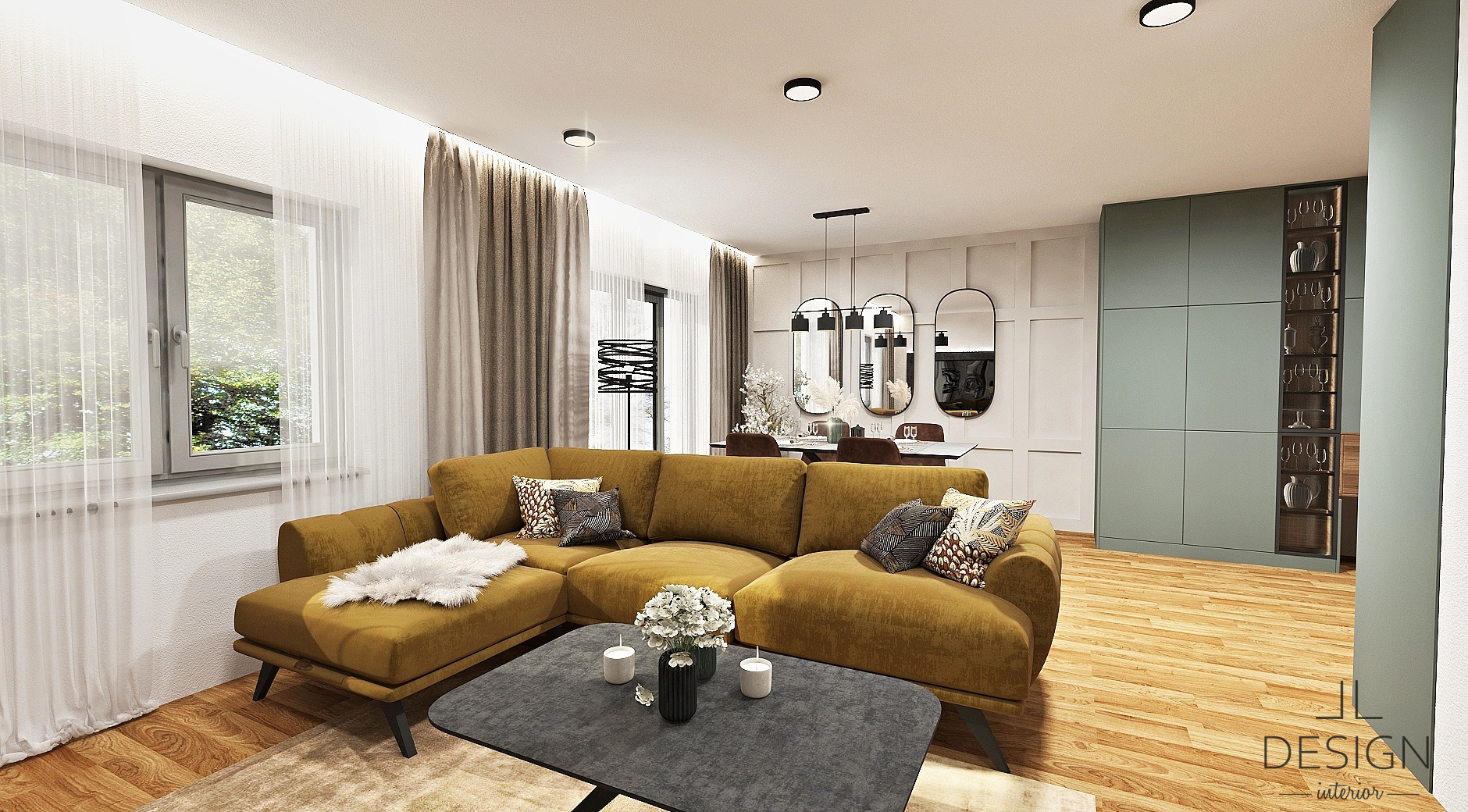 Obývacia izba s kuchyňou - inšpirácie